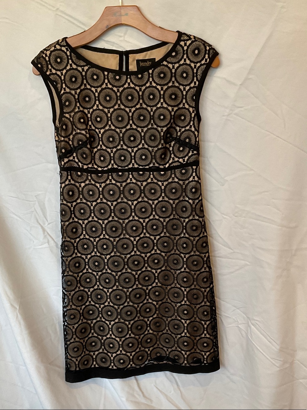 Laundry By Shelli Segal Black Lace Dress with Nude Lining